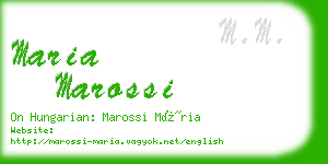 maria marossi business card